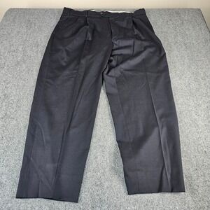 Ballin Comfort-EZE Mens Super 120s Wool Pleated Dress Pants Navy Blue Size 40